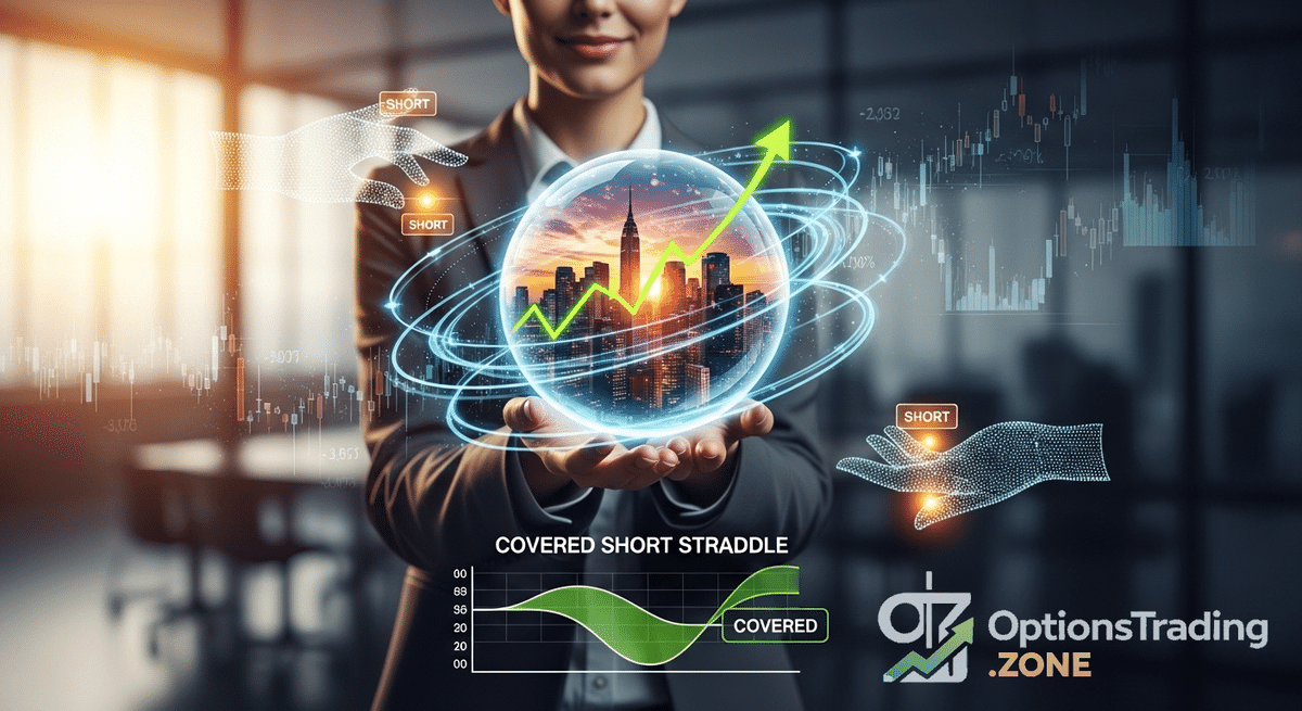 Covered Short Straddle Options Strategy supporting media