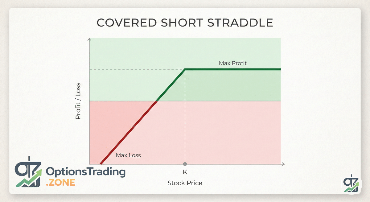 Covered Short Straddle Options Strategy visual