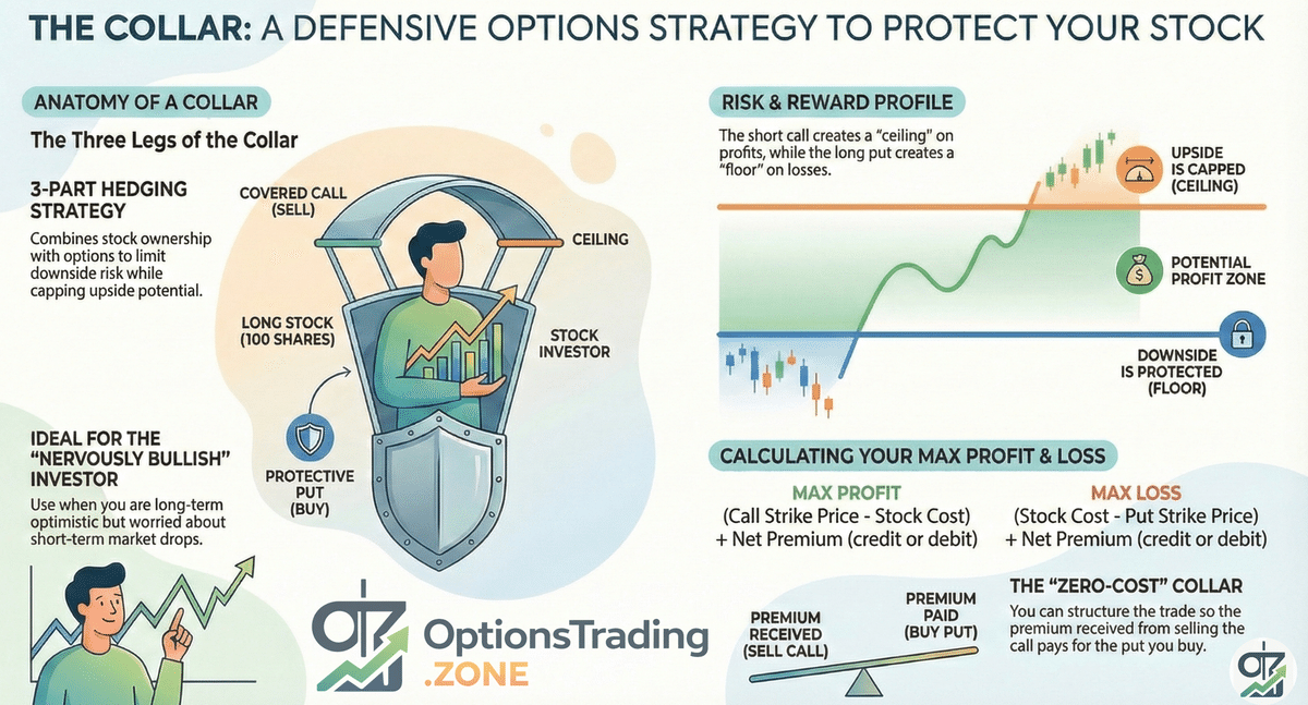 Collar Options Strategy infographic
