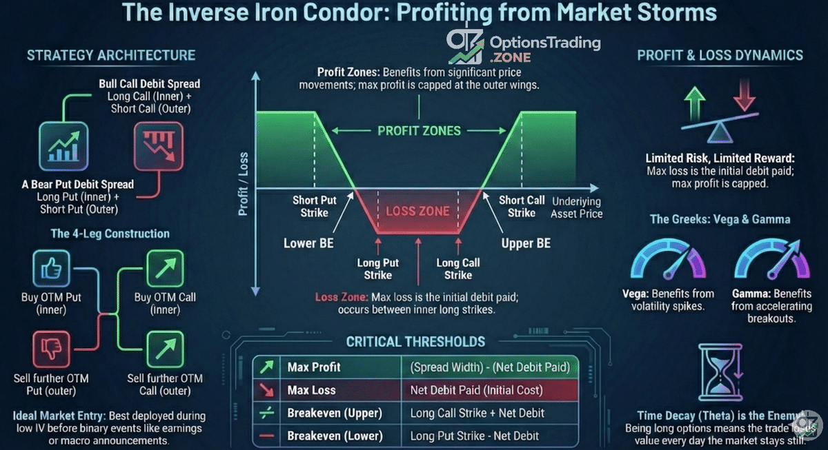 The Inverse Iron Condor: A Trader's Guide to Profiting from Volatility infographic