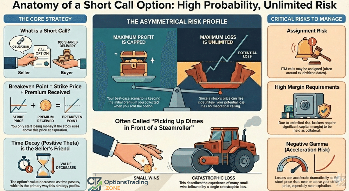 Short Call Options Strategy: A Comprehensive Guide infographic