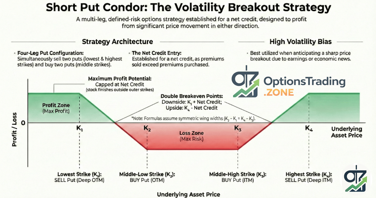 The Short Put Condor Options Strategy: A Comprehensive Guide infographic