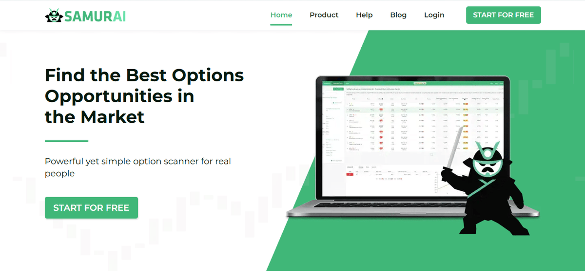 Tool for options trading: Option Samurai visual